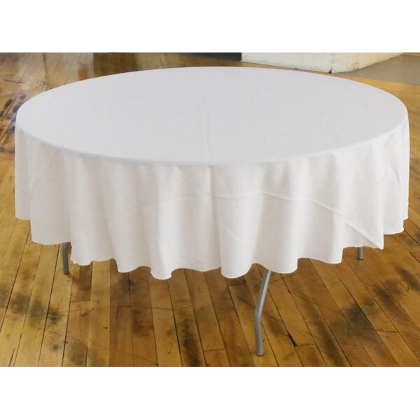 90 Round Polyester Tablecloth, Ivory